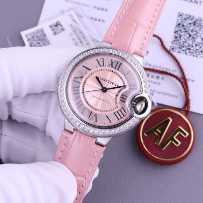 Cartier 33MM In Diameter Stainless Steel NH05 Movement Pink Dial Watch cartier water resistant swiss made 2301
